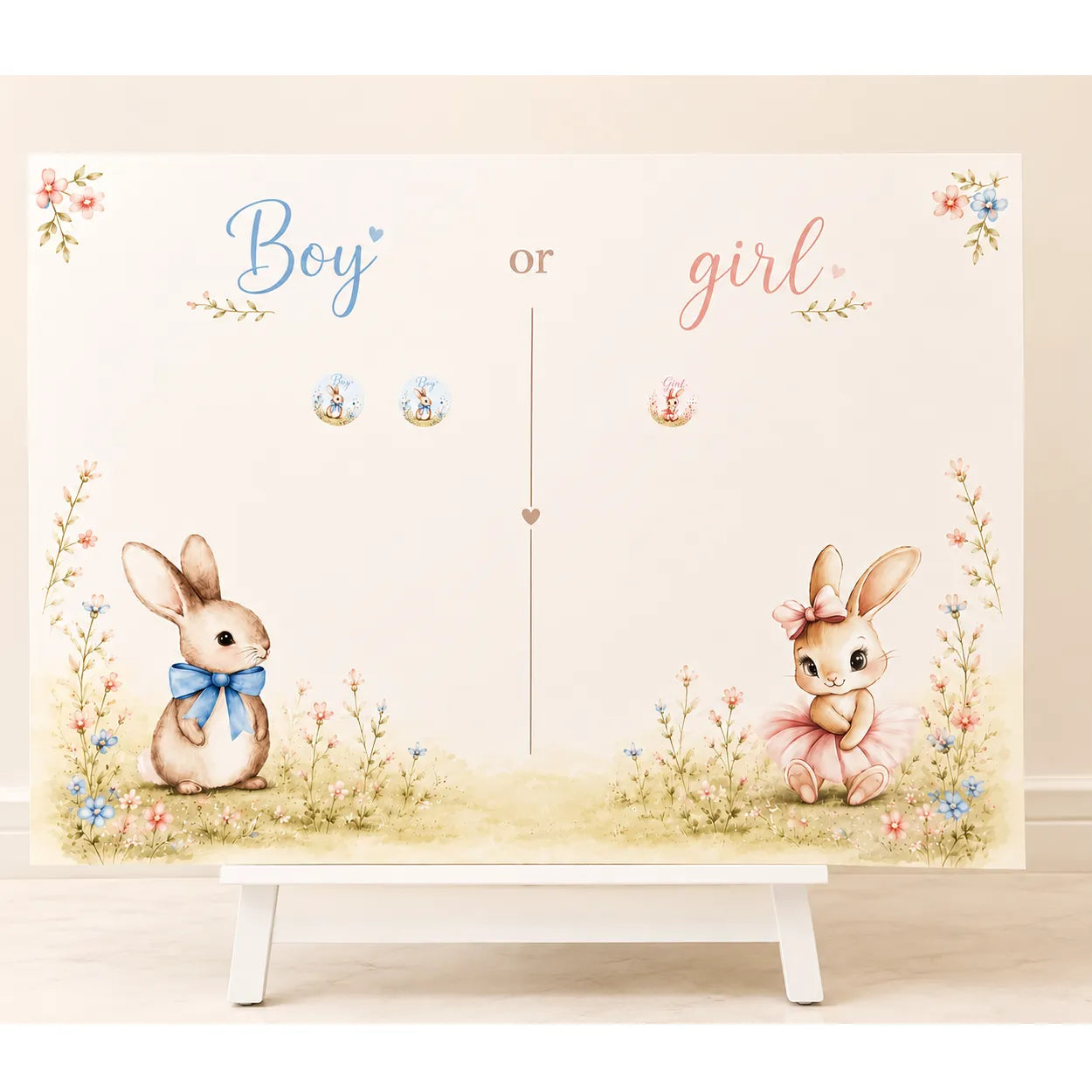 Gender Reveal Voting Board – Boy or Girl (with Stickers)